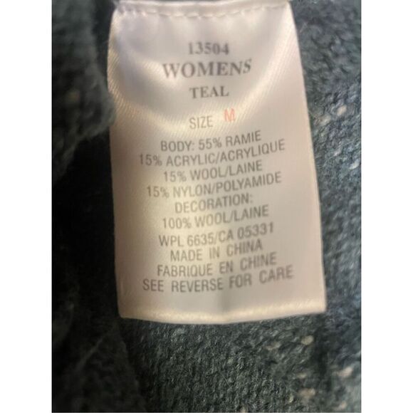 Woolrich Vintage 90’s Women’s Teal Green Speckled Knit Cardigan – Size Medium - Picture 12 of 12